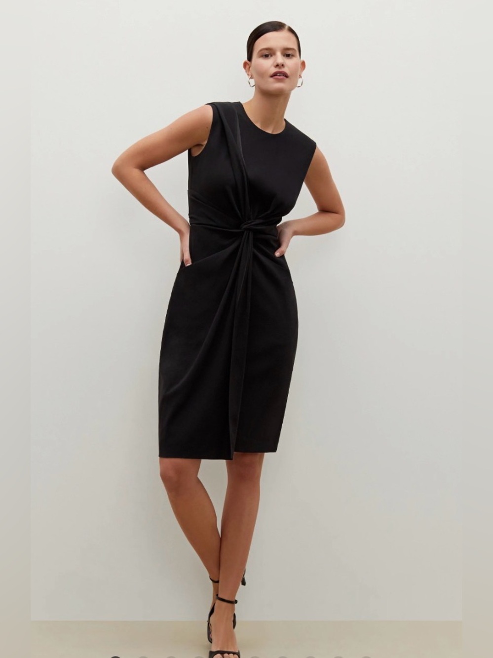 MM.LaFleur The Taylor dress 2.0 16 Black Sleeveless Twist-Front Sophisticated